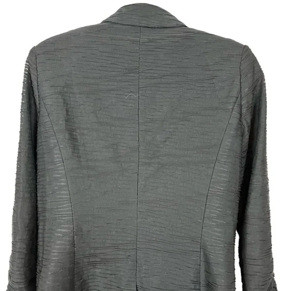 Chicos Black Stretch Knit Lined Suit Jacket Career Office 3/4 Sleeve Blazer 0 S